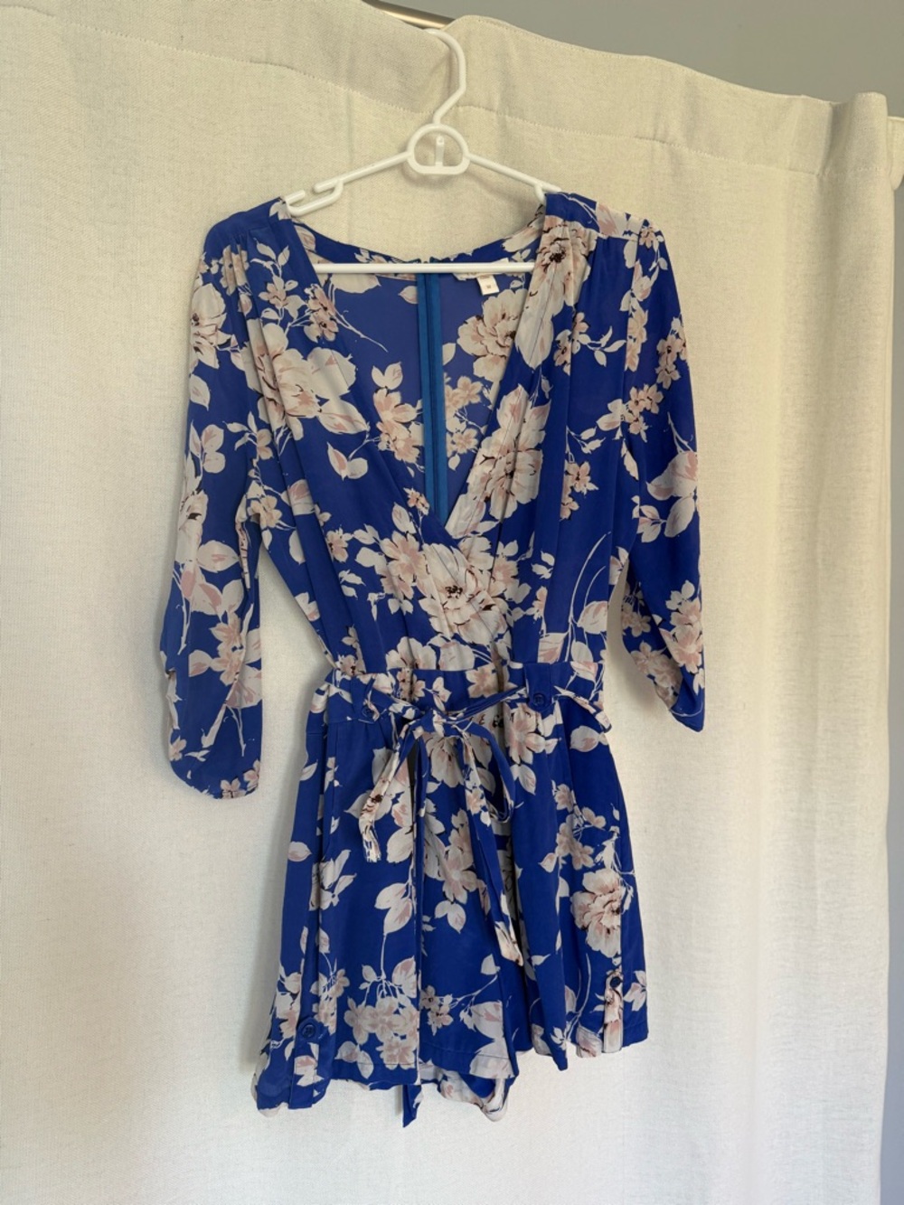 Yumi Kim Blue Floral Wrap Romper